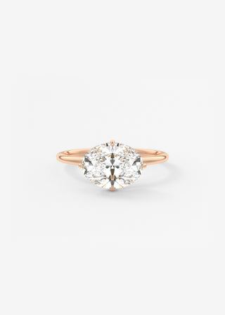 Oval Solitaire With Raised Basket Gallery Lab Grown Diamond Engagement Ring