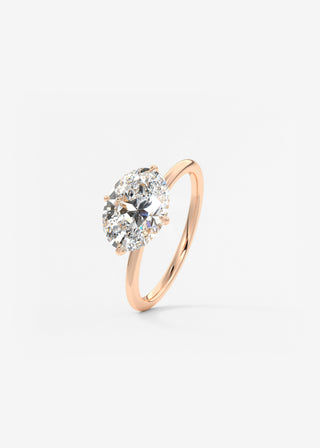 Oval Solitaire With Raised Basket Gallery Lab Grown Diamond Engagement Ring