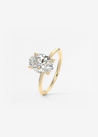 Oval Solitaire With Raised Basket Gallery Lab Grown Diamond Engagement Ring