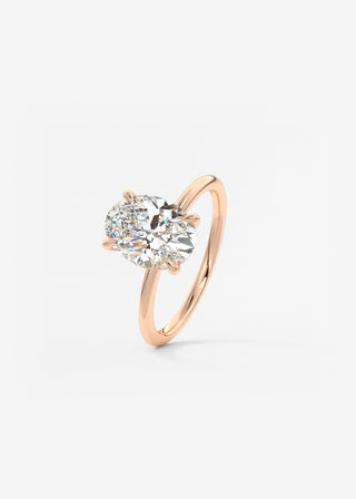 Oval Solitaire With Raised Basket Gallery Lab Grown Diamond Engagement Ring