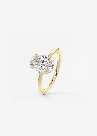 Oval Solitaire With Raised Basket Gallery Lab Grown Diamond Engagement Ring
