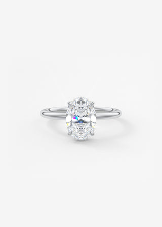 Oval Solitaire With Raised Basket Gallery Lab Grown Diamond Engagement Ring