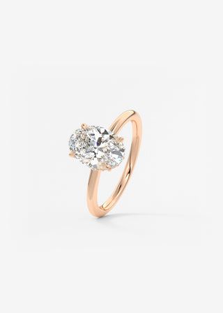 Oval Solitaire With Raised Basket Gallery Lab Grown Diamond Engagement Ring