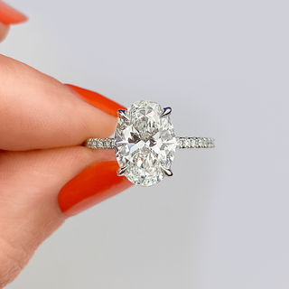 Oval Solitaire With Raised Basket Gallery Lab Grown Diamond Engagement Ring