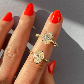 Oval Solitaire With Raised Basket Gallery Lab Grown Diamond Engagement Ring