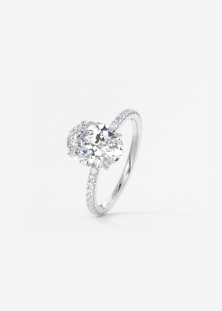 Oval Solitaire With Raised Basket Gallery Lab Grown Diamond Engagement Ring