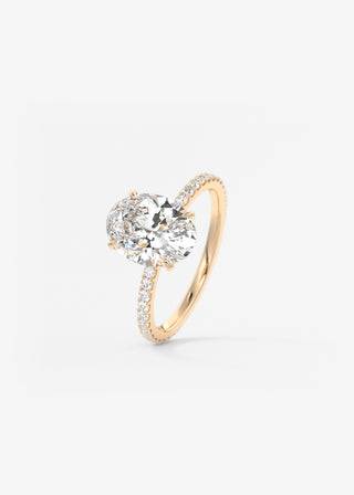 Oval Solitaire With Raised Basket Gallery Lab Grown Diamond Engagement Ring