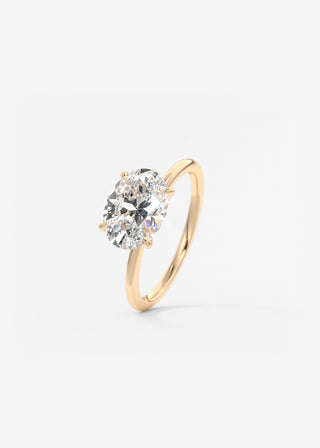 Oval Solitaire With Raised Basket Gallery Lab Grown Diamond Engagement Ring