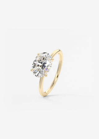 Oval Solitaire With Raised Basket Gallery Lab Grown Diamond Engagement Ring