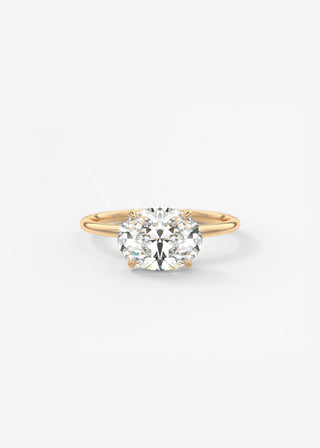 Oval Solitaire With Raised Basket Gallery Lab Grown Diamond Engagement Ring