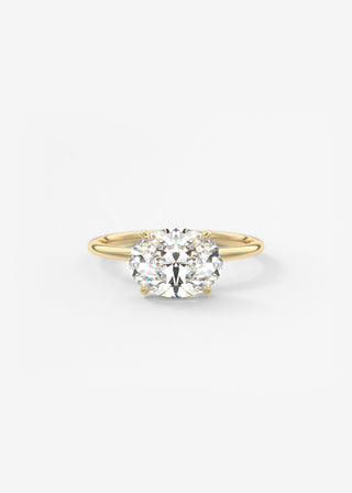 Oval Solitaire With Raised Basket Gallery Lab Grown Diamond Engagement Ring