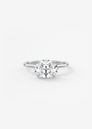Oval Solitaire With Raised Basket Gallery Lab Grown Diamond Engagement Ring