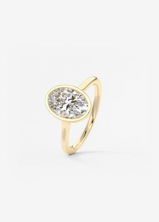 Oval Solitaire With Raised Basket Gallery Lab Grown Diamond Engagement Ring