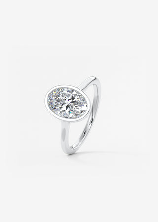 Oval Solitaire With Raised Basket Gallery Lab Grown Diamond Engagement Ring