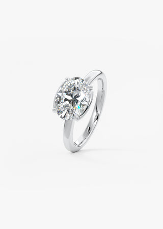 Oval Solitaire With Raised Basket Gallery Lab Grown Diamond Engagement Ring