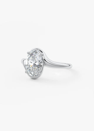 Oval Solitaire With Raised Basket Gallery Lab Grown Diamond Engagement Ring