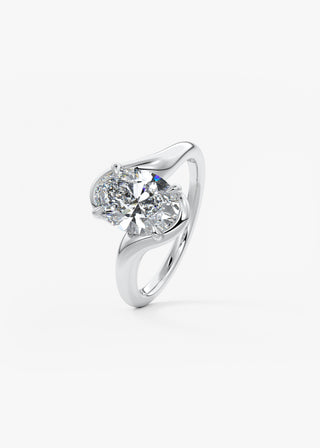 Oval Solitaire With Raised Basket Gallery Lab Grown Diamond Engagement Ring