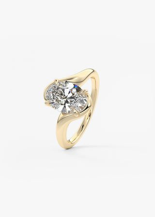 Oval Solitaire With Raised Basket Gallery Lab Grown Diamond Engagement Ring