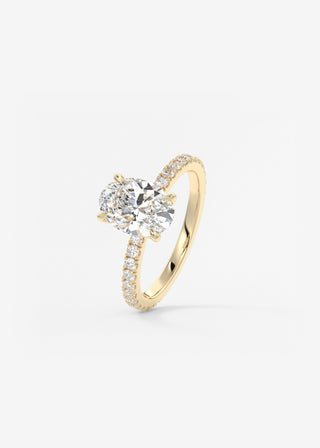 Oval Solitaire With Raised Basket Gallery Lab Grown Diamond Engagement Ring