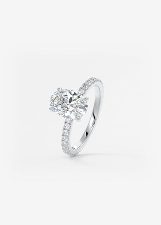 Oval Solitaire With Raised Basket Gallery Lab Grown Diamond Engagement Ring