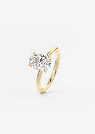 Oval Solitaire With Raised Basket Gallery Lab Grown Diamond Engagement Ring