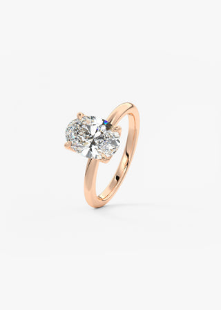 Oval Solitaire With Raised Basket Gallery Lab Grown Diamond Engagement Ring