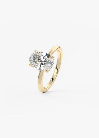 Oval Solitaire With Raised Basket Gallery Lab Grown Diamond Engagement Ring