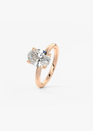 Oval Solitaire With Raised Basket Gallery Lab Grown Diamond Engagement Ring