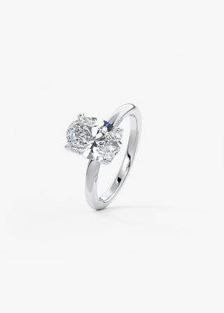 Oval Solitaire With Raised Basket Gallery Lab Grown Diamond Engagement Ring