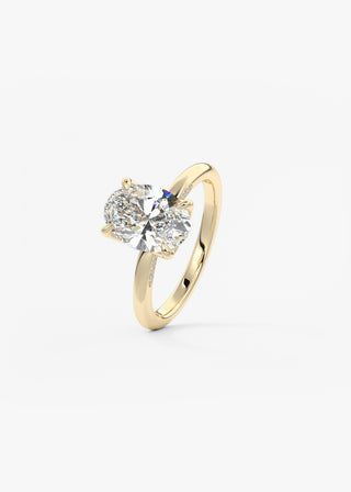 Oval Solitaire With Raised Basket Gallery Lab Grown Diamond Engagement Ring