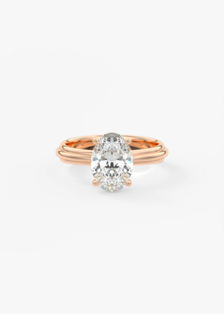 Oval Solitaire With Raised Basket Gallery Lab Grown Diamond Engagement Ring