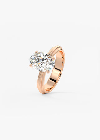 Oval Solitaire With Raised Basket Gallery Lab Grown Diamond Engagement Ring