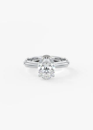 Oval Solitaire With Raised Basket Gallery Lab Grown Diamond Engagement Ring