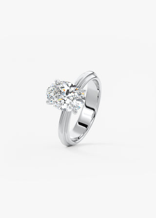 Oval Solitaire With Raised Basket Gallery Lab Grown Diamond Engagement Ring