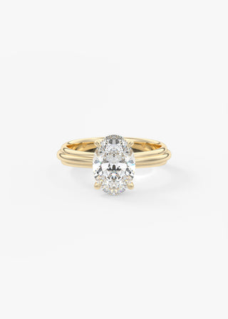 Oval Solitaire With Raised Basket Gallery Lab Grown Diamond Engagement Ring