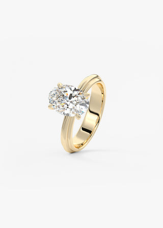 Oval Solitaire With Raised Basket Gallery Lab Grown Diamond Engagement Ring