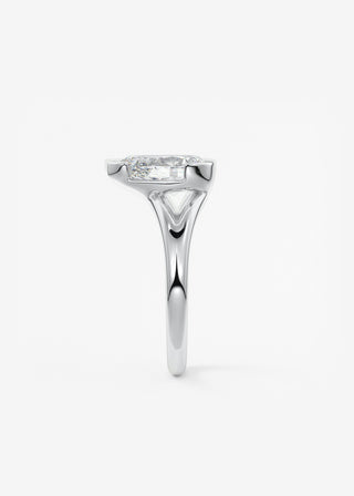 Oval Solitaire With Raised Basket Gallery Lab Grown Diamond Engagement Ring