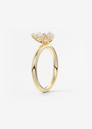 Oval Solitaire With Raised Basket Gallery Lab Grown Diamond Engagement Ring