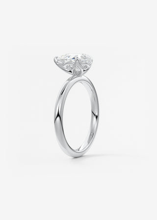 Oval Solitaire With Raised Basket Gallery Lab Grown Diamond Engagement Ring