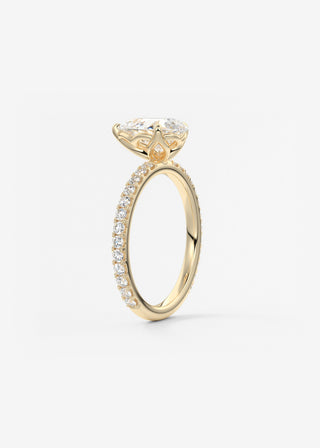 Oval Solitaire With Raised Basket Gallery Lab Grown Diamond Engagement Ring