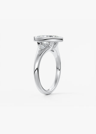 Oval Solitaire With Raised Basket Gallery Lab Grown Diamond Engagement Ring