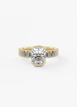 Oval Solitaire With Raised Basket Gallery Lab Grown Diamond Engagement Ring
