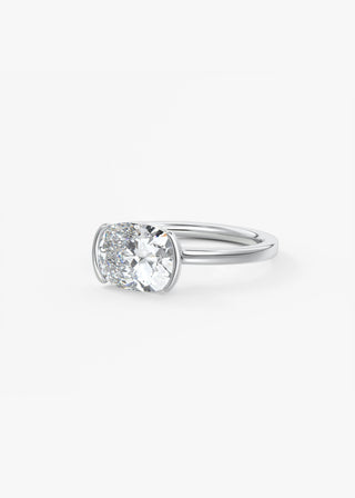 Oval Solitaire With Raised Basket Gallery Lab Grown Diamond Engagement Ring