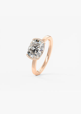 Oval Solitaire With Raised Basket Gallery Lab Grown Diamond Engagement Ring