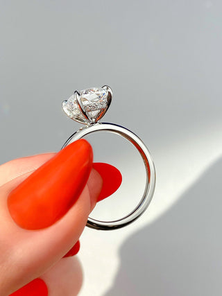 Oval Solitaire With Raised Basket Gallery Lab Grown Diamond Engagement Ring