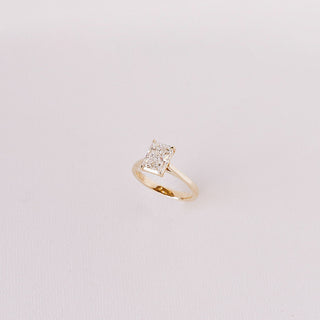 Cushion Hidden Halo Lab Grown Diamond Engagement Ring