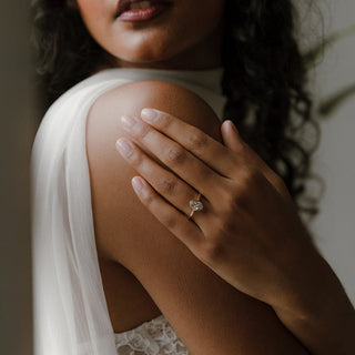 Cushion Hidden Halo Lab Grown Diamond Engagement Ring