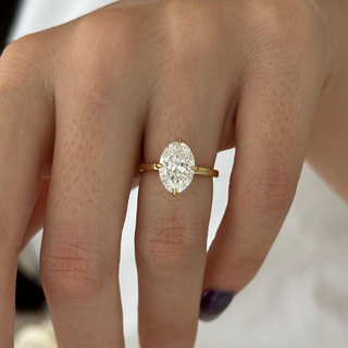 Round Halo, Pave & Split Shank Engagement Ring – 1.93 CT Lab Grown Diamond