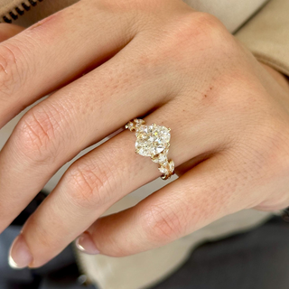 Round Halo, Pave & Split Shank Engagement Ring – 1.93 CT Lab Grown Diamond