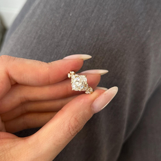 Round Halo, Pave & Split Shank Engagement Ring – 1.93 CT Lab Grown Diamond